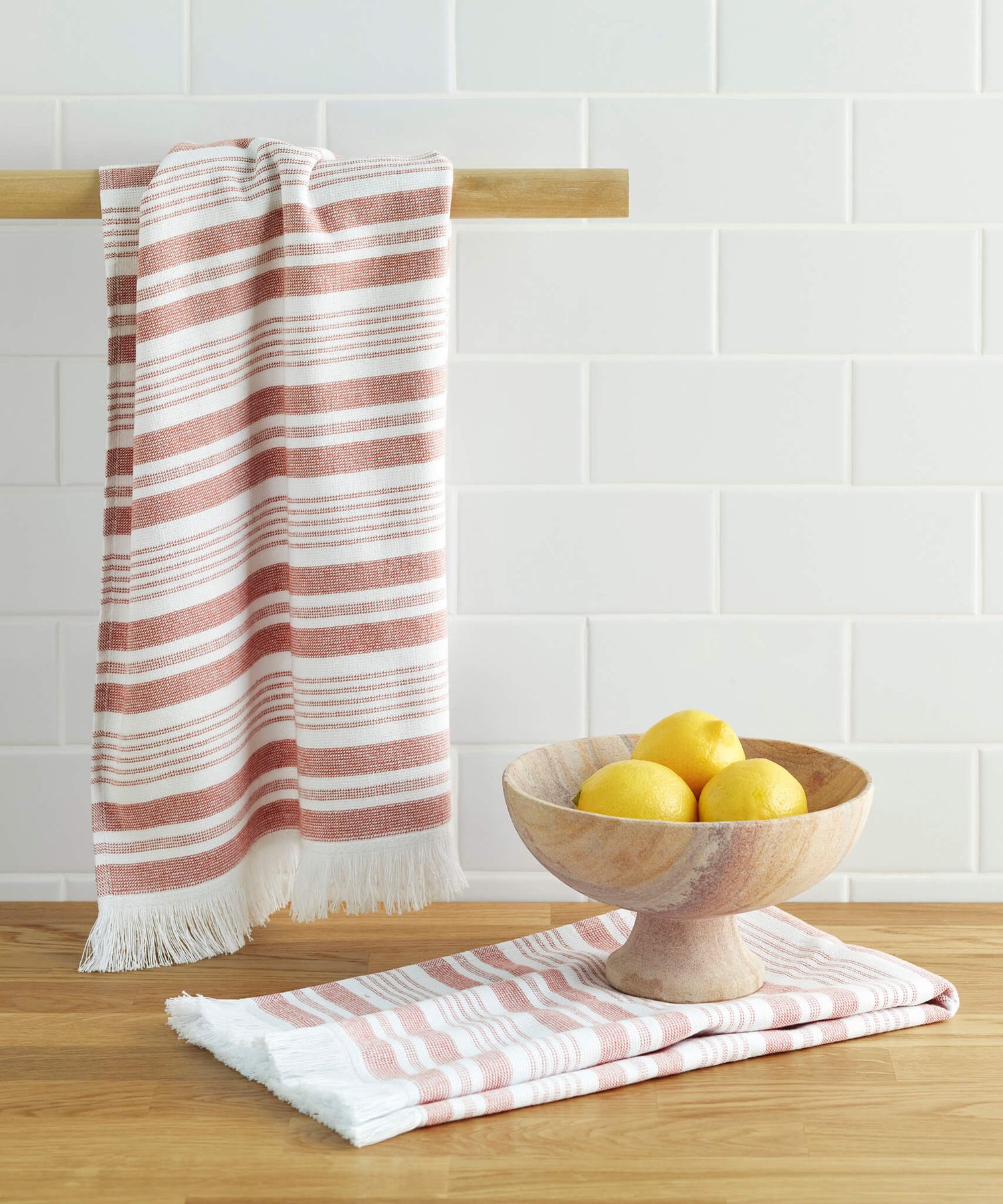 Blue & White Stripe Waffle-Knit Kitchen Towel, 2-Pack